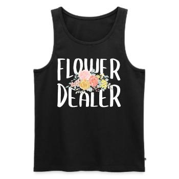 Drôle de marchand de fleurs pour fleuriste - Débardeur bio Premium Homme - noir - Devant - AI Model Male 178 light (178cm)