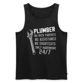Plumbing Plumber Vintage Plumber - Männer Premium Bio Tank Top - Schwarz - Vorne - AI Model Male 178 light (178cm)