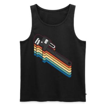 Plumbing Plumber Pipe Wrench - Men's Premium Organic Tank Top - black - Front - Michal (187cm)