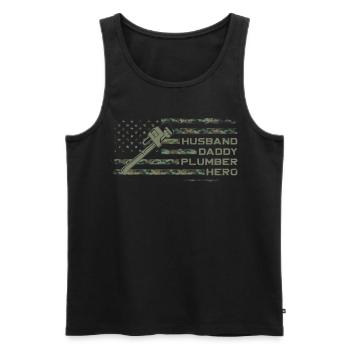 Plumbing Plumber Dad Vintage - Men's Premium Organic Tank Top - black - Front - Michal (187cm)