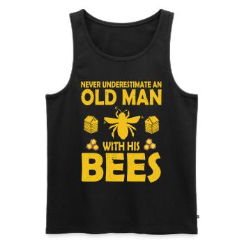Bienenzucht und Honig - Männer Premium Bio Tank Top - Schwarz - Vorne - Michal (187cm)
