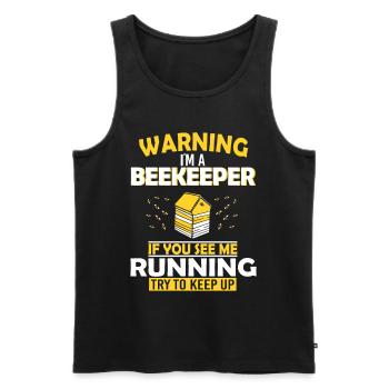Bienenzucht und Honig - Männer Premium Bio Tank Top - Schwarz - Vorne - Michal (187cm)