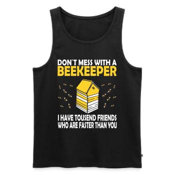 Imker & Bienenliebhaber Imkerei - Männer Premium Bio Tank Top - Schwarz - Vorne - Michal (187cm)