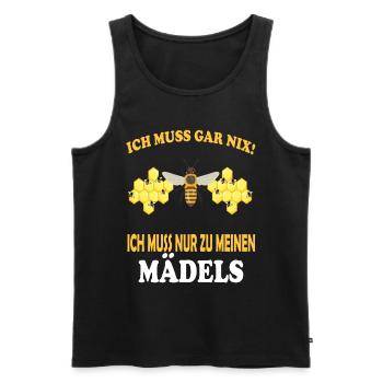 Bienenzucht und Honig - Männer Premium Bio Tank Top - Schwarz - Vorne - Michal (187cm)