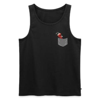 Plumbing Plumber Pipe Wrench - Men's Premium Organic Tank Top - black - Front - Michal (187cm)