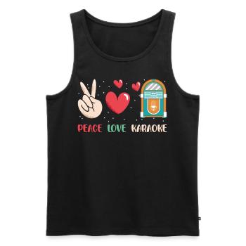 Karaoke Singer Peace Love Karaoke - Männer Premium Bio Tank Top - Schwarz - Vorne - Michal (187cm)