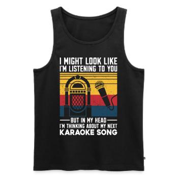 Karaoke Singer Vintage Retro I - Männer Premium Bio Tank Top - Schwarz - Vorne - Michal (187cm)