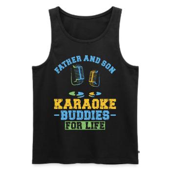 Karaoke Singer Dad Father And Son - Männer Premium Bio Tank Top - Schwarz - Vorne - Michal (187cm)