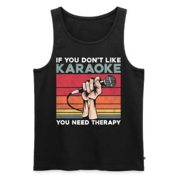 Karaoke Singer Retro Vintage If - Männer Premium Bio Tank Top - Schwarz - Vorne - Michal (187cm)