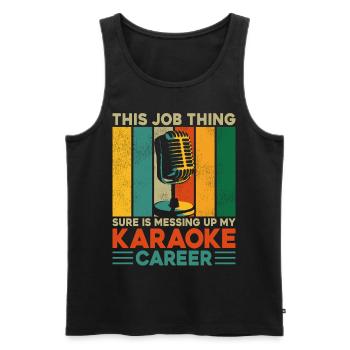 Karaoke Singer Retro Vintage This - Männer Premium Bio Tank Top - Schwarz - Vorne - Michal (187cm)
