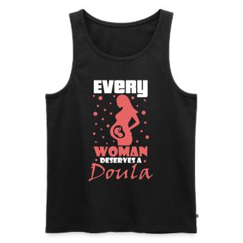 Woman deserves a doula midwife - Men's Premium Organic Tank Top - black - Front - Michal (187cm)