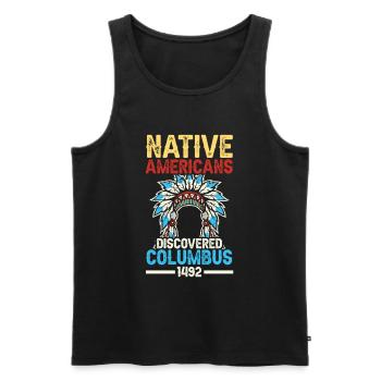 Indianer Entdeckten Columbus 1492 Anti - Männer Premium Bio Tank Top - Schwarz - Vorne - AI Model Male 178 light (178cm)