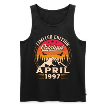 Jahrgang geboren im April 1997 Geburtstagsgeschenk - Männer Premium Bio Tank Top - Schwarz - Vorne - Michal (187cm)