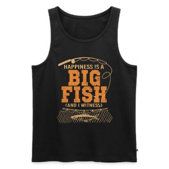 Funny Fishing Design Fisherman - Männer Premium Bio Tank Top - Schwarz - Vorne - Michal (187cm)