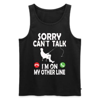 Funny Fishing Design Fisherman - Männer Premium Bio Tank Top - Schwarz - Vorne - Michal (187cm)