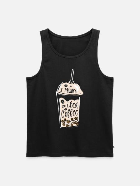 Ich Laufe Auf Eiskaffee-liebhaber-koffein-trinker - Männer Premium Bio Tank Top - Schwarz