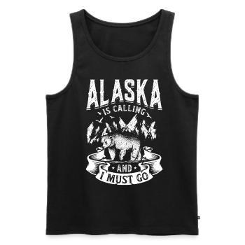 Alaska Gift Enfants Hommes Femmes USA Nature Crème glacée - Débardeur bio Premium Homme - noir - Devant - AI Model Male 178 light (178cm)