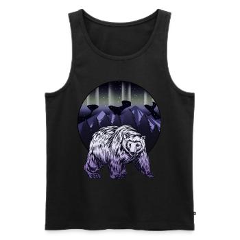 Alaska Geschenk USA Natur Bär Denali Grizzly Wald - Männer Premium Bio Tank Top - Schwarz - Vorne - Michal (187cm)