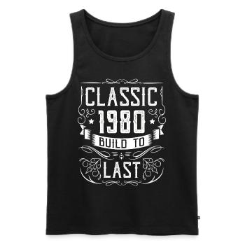 1980. Birthday party Old year of construction - Men's Premium Organic Tank Top - black - Front - Michal (187cm)