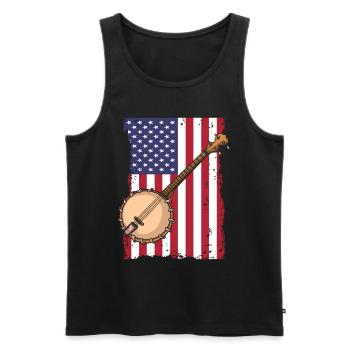 Banjo - Männer Premium Bio Tank Top - Schwarz - Vorne - Michal (187cm)
