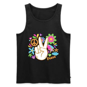 Hippy - Men's Premium Organic Tank Top - black - Front - AI Model Male 178 light (178cm)