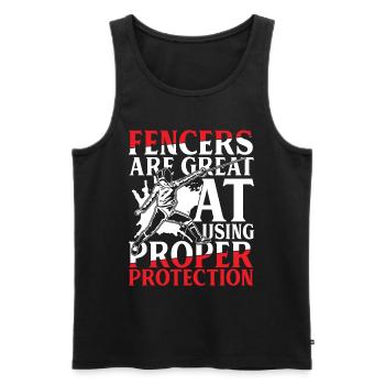 Fencers Are Great At Using Proper Protection - Männer Premium Bio Tank Top - Schwarz - Vorne - Michal (187cm)