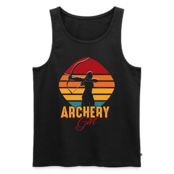 Archer Femmes de tir à l’arc - Débardeur bio Premium Homme - noir - Devant - Michal (187cm)