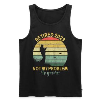 Rente 2023 Pensionierung Fischen - Männer Premium Bio Tank Top - Schwarz - Vorne - Michal (187cm)