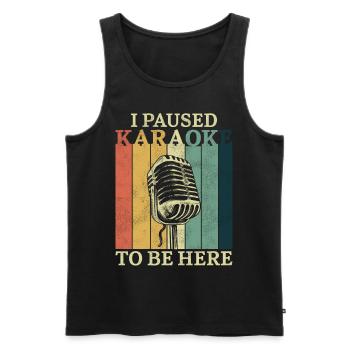 Karaoke Singer Retro Vintage I - Männer Premium Bio Tank Top - Schwarz - Vorne - Michal (187cm)