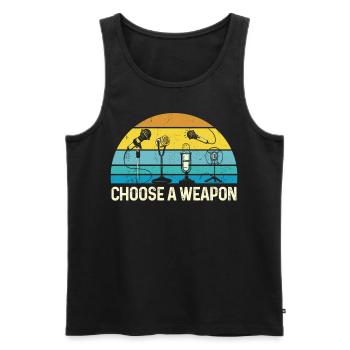 Karaoke Singer Microphone Vocalist - Männer Premium Bio Tank Top - Schwarz - Vorne - AI Model Male 178 light (178cm)