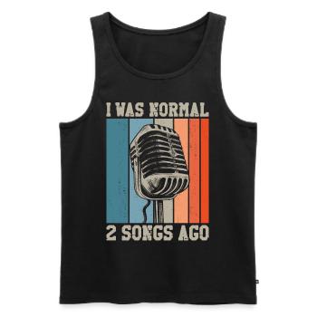 Karaoke Singer Retro Vintage I Was - Männer Premium Bio Tank Top - Schwarz - Vorne - Michal (187cm)