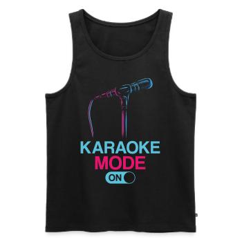 Karaoké Singer Mode Karaoké activé - Débardeur bio Premium Homme - noir - Devant - Michal (187cm)