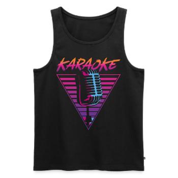 Karaoke Singer Retro 80s 90s - Männer Premium Bio Tank Top - Schwarz - Vorne - Michal (187cm)