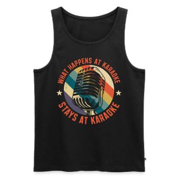 Karaoke Singer Retro Vintage What - Männer Premium Bio Tank Top - Schwarz - Vorne - Michal (187cm)