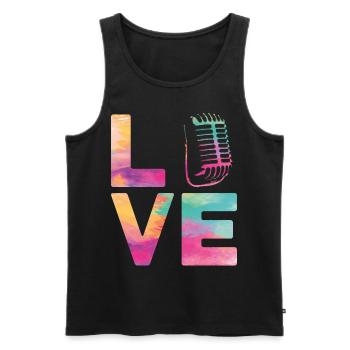 Karaoke Singer Microphone Vocalist - Männer Premium Bio Tank Top - Schwarz - Vorne - AI Model Male 178 light (178cm)