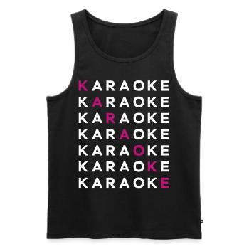 Karaoké Chanteur Karaoké - Débardeur bio Premium Homme - noir - Devant - AI Model Male 178 light (178cm)