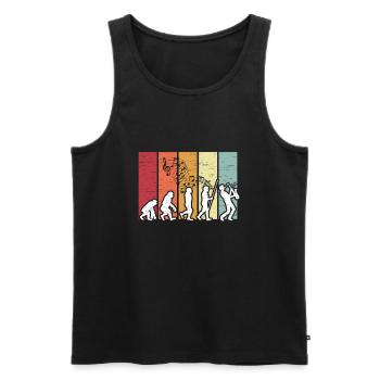 Human Evolution Saxophon-jazz-musiker - Männer Premium Bio Tank Top - Schwarz - Vorne - AI Model Male 178 light (178cm)