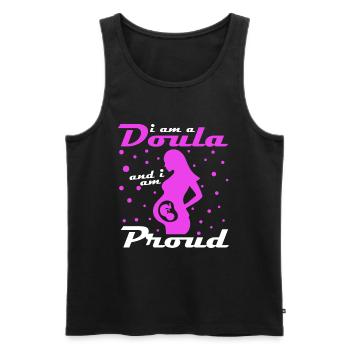 Je suis sage-femme doula - Débardeur bio Premium Homme - noir - Devant - Michal (187cm)