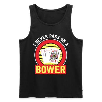 I Never Pass On A Bower - Euchre Player Card Game - Débardeur bio Premium Homme - noir - Devant - Michal (187cm)