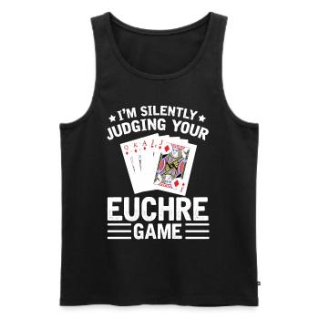 Jugez votre jeu Euchre - - Débardeur bio Premium Homme - noir - Devant - Michal (187cm)