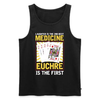 Médecine Euchre - Euchre Player Card Game Euchre - Débardeur bio Premium Homme - noir - Devant - Michal (187cm)