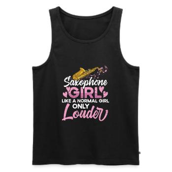 Saxophon Musikerin Jazzmusiker - Männer Premium Bio Tank Top - Schwarz - Vorne - Michal (187cm)