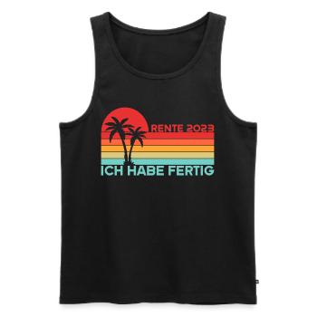 Rentner 2023 Rentnerin 2023 Rente 2023 - Männer Premium Bio Tank Top - Schwarz - Vorne - Michal (187cm)