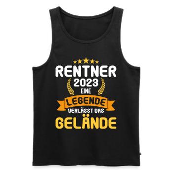 Rente 2023 Ruhestand Abschied Rentner 2023 - Männer Premium Bio Tank Top - Schwarz - Vorne - Michal (187cm)