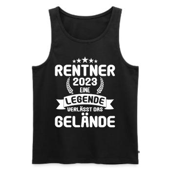Rente 2023 Ruhestand Abschied Rentner 2023 - Männer Premium Bio Tank Top - Schwarz - Vorne - Michal (187cm)