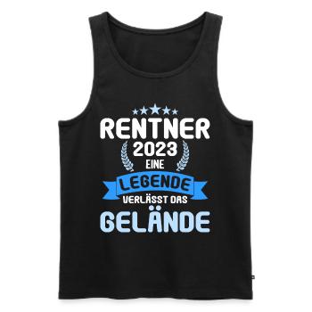 Rente 2023 Ruhestand Abschied Rentner 2023 - Männer Premium Bio Tank Top - Schwarz - Vorne - Michal (187cm)