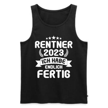 Rente 2023 Ruhestand Abschied Rentner 2023 - Männer Premium Bio Tank Top - Schwarz - Vorne - AI Model Male 178 light (178cm)