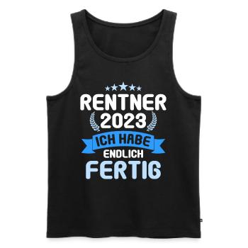 Rente 2023 Ruhestand Abschied Rentner 2023 - Männer Premium Bio Tank Top - Schwarz - Vorne - AI Model Male 178 light (178cm)