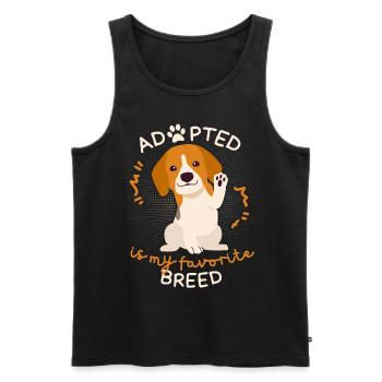 Adopted-Is-My-Favorite-Breed, Adolescent Dog - Men's Premium Organic Tank Top - black - Front - AI Model Male 178 light (178cm)