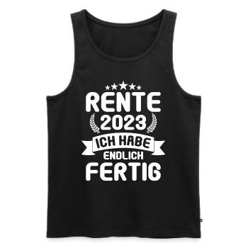 Rentner 2023 Rentnerin 2023 Rente 2023 - Männer Premium Bio Tank Top - Schwarz - Vorne - Michal (187cm)